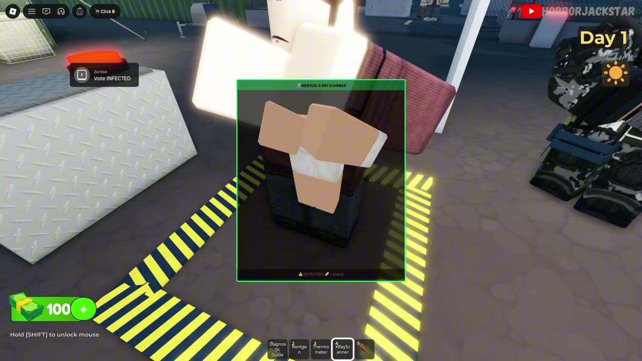 Using the X-Ray Scanner on a refugee